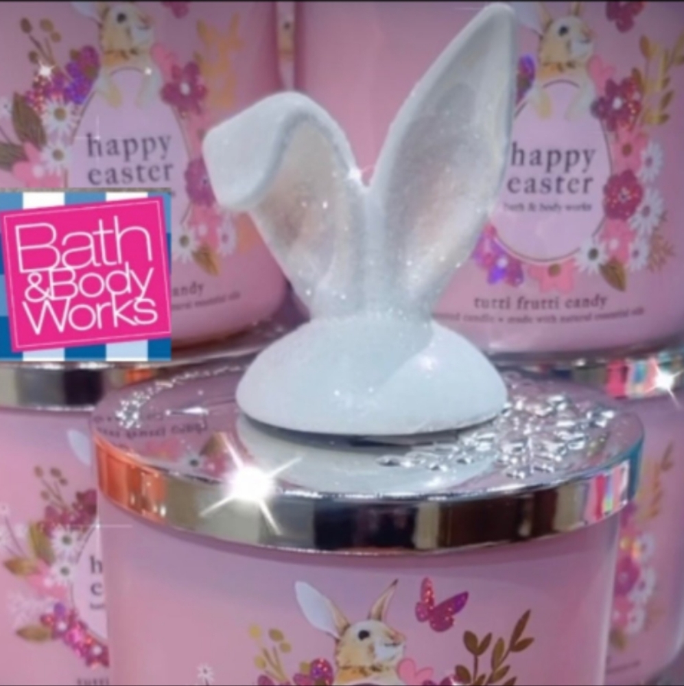 Bath Body Works Glittering Easter Bunny Ears Magnetic Candle Topper